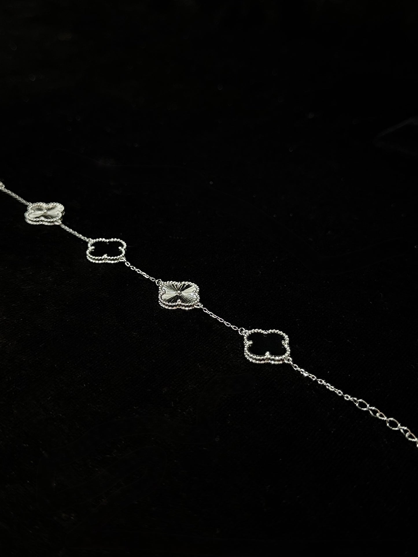 Pulso T/ Van Cleef Doble Trébol Negro
